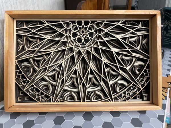 Seven Layered Framed MANDALA Wooden GEOMETRIC Wall ART – Multilayer Art For Housewarming Gift
