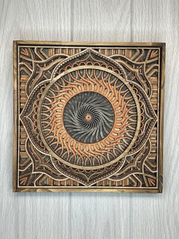 WOODEN MANDALA ART – Multilayer Mandala Art – Layered Wood Art – Wood Mandala Wall Art – Geometric Wood Art – Mandala Wall Decoration Gift - Image 2