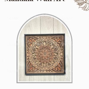 Geometric Wood 3d Floral Mandala Art, Valentine’s Home Décor Seven Layered Framed Mandala Unique Wall Art for your home decor house warming