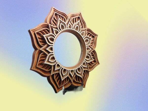 WOODEN Mirror, MANDALA Mirror, BOHO Mirror, Aesthetic Stylish, Beautiful Design, Yoga, Spiritual, Handmade Home Décor Mirror - Image 2