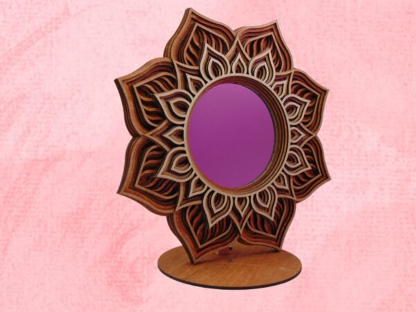 WOODEN Mirror, MANDALA Mirror, BOHO Mirror, Aesthetic Stylish, Beautiful Design, Yoga, Spiritual, Handmade Home Décor Mirror - Image 4