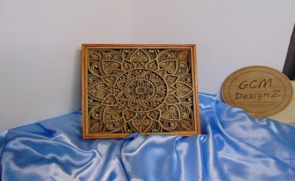 Floral Mandala Art – Lotus Flower Mandala – 8 Layered Mandala – Decorative Wooden Mandala – Wall Art Mandala – Mandala Wall Decor Gift Idea - Image 6