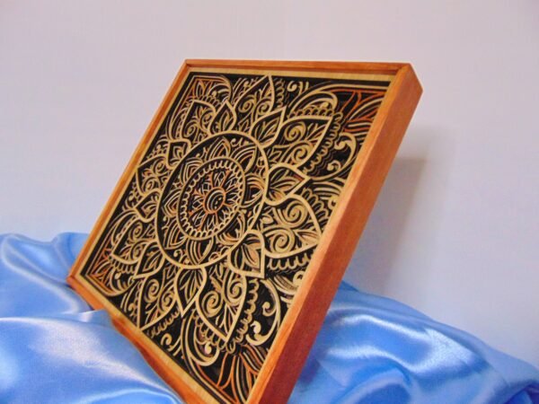 Wooden Star mandala – Intricate Mandala Wall art – 8 Layered Framed Mandala Meditation Room Wall Art Wall Hanging Spiritual Wall Decor Gift - Image 8