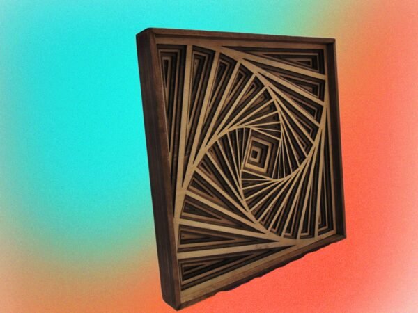 Multilayered Square Decor – Wooden Geometric Mandala – Layered Wall Art – Wooden Wall Decor – Modern Square Mandala – Housewarming Gift Idea - Image 5