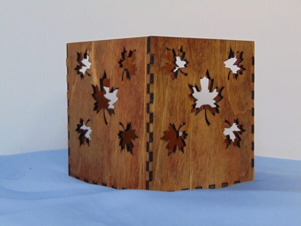 FALL CANDLE HOLDER, Votive Candle Holder, Handcrafted Wooden Home Accent for Cozy Autumn Deco Shadow Casting, Hand Stained Holder For Decor - Image 3
