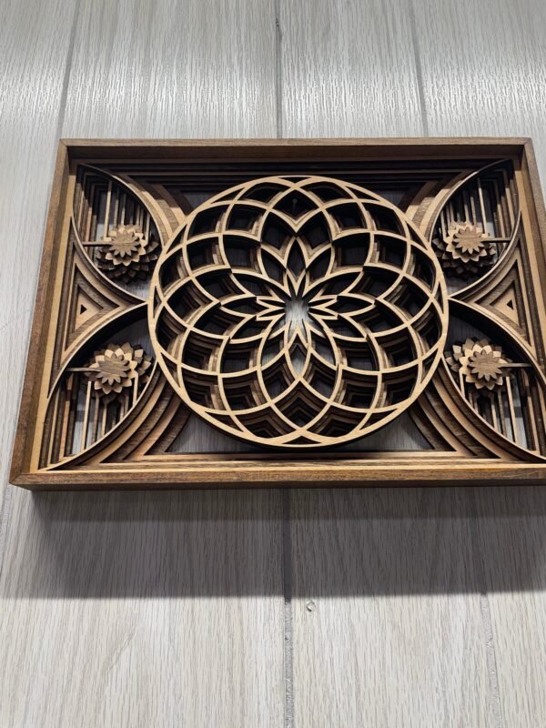 Sacred Geometry Mandala – Wooden Mandala Decor – 6 Layered Framed Mandala – Flower of Life Art – Torus Wall Art – Geometric Wall Art Gift - Image 8