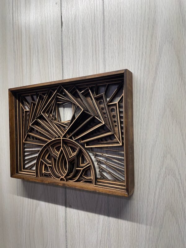 GEOMETRIC WALL ART – Six Layered Mandala – Geometric Mandala Art – Wood Wall Hanging – Sacred Geometry Art – Wooden Mandala Decor Gift Idea - Image 3