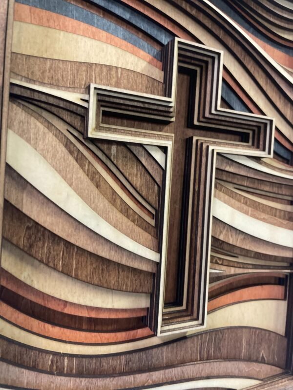 Religious Cross Wall Art – Wood Cross Cutout – 8 Layered Wood Wall Art – Cutout Cross Art – Spiritual Wall Decor – Christian Wall Art Decor - Image 9