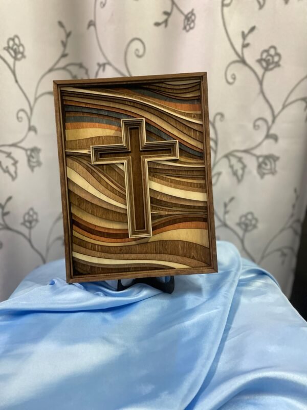 Religious Cross Wall Art – Wood Cross Cutout – 8 Layered Wood Wall Art – Cutout Cross Art – Spiritual Wall Decor – Christian Wall Art Decor - Image 6