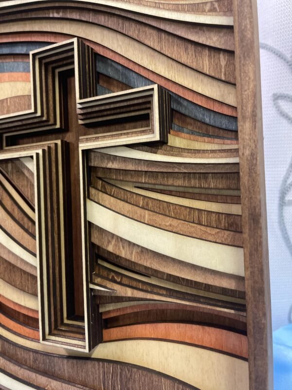 Religious Cross Wall Art – Wood Cross Cutout – 8 Layered Wood Wall Art – Cutout Cross Art – Spiritual Wall Decor – Christian Wall Art Decor - Image 10