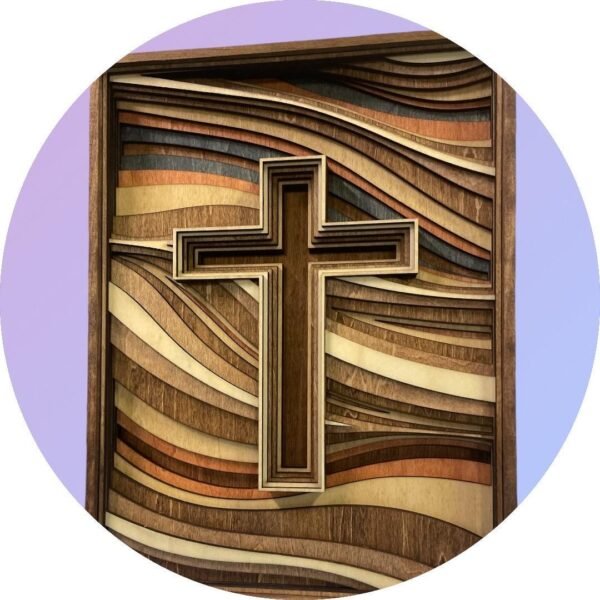 Religious Cross Wall Art – Wood Cross Cutout – 8 Layered Wood Wall Art – Cutout Cross Art – Spiritual Wall Decor – Christian Wall Art Decor - Image 5