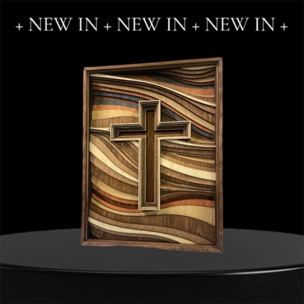 Religious Cross Wall Art – Wood Cross Cutout – 8 Layered Wood Wall Art – Cutout Cross Art – Spiritual Wall Decor – Christian Wall Art Decor - Image 2