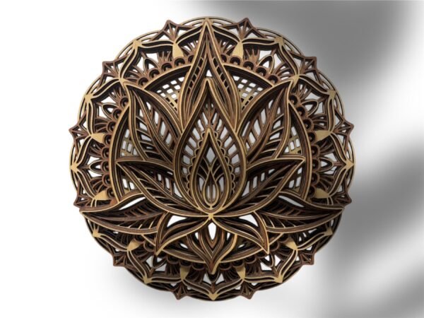 Lotus Flower Mandala – 5 Layered Lotus Mandala – Spiritual Wall Art – Yoga Wooden Mandala – Mandala Wall Hanging – Meditation Mandala Decor - Image 10