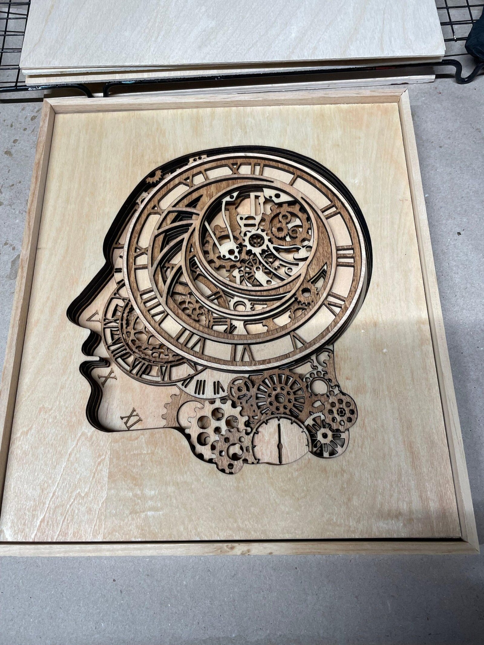 Steampunk Wall Art – Wooden Multilayer Wall Art – Steampunk Layered Mandala – Steampunk Wall Decor – Mandala Face Art – Time Gear Wall Art - Image 2