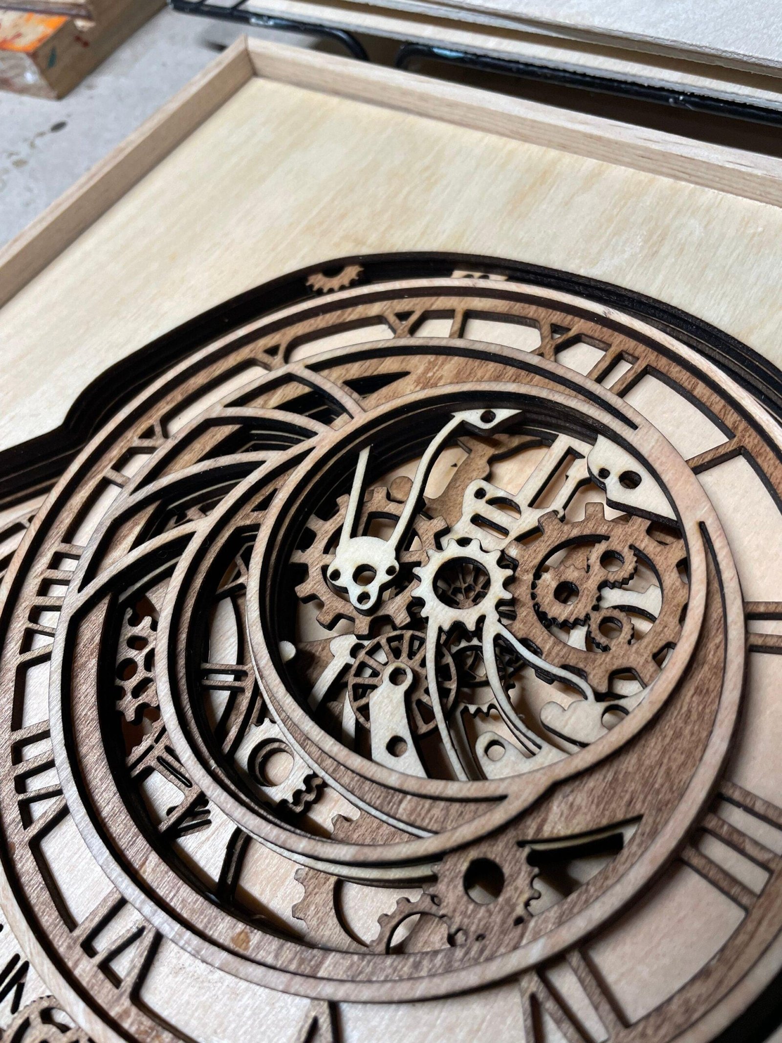 Steampunk Wall Art – Wooden Multilayer Wall Art – Steampunk Layered Mandala – Steampunk Wall Decor – Mandala Face Art – Time Gear Wall Art - Image 5