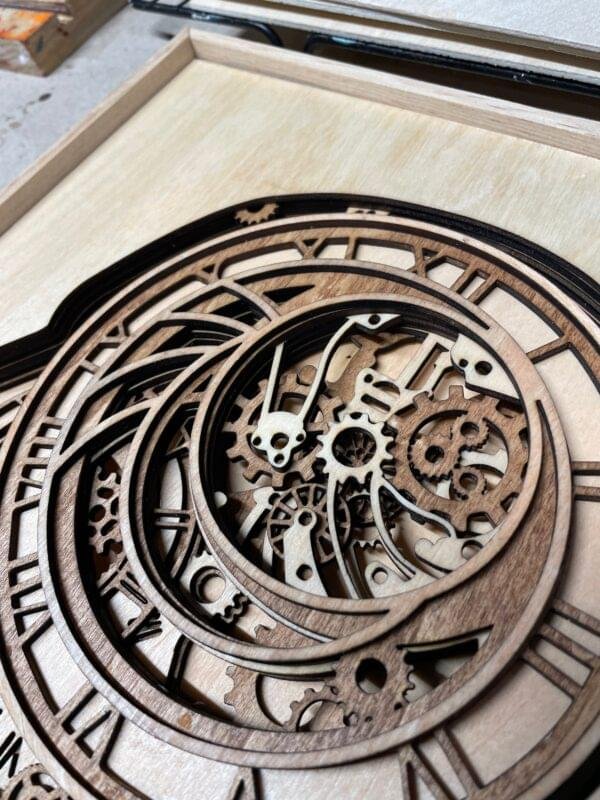 Steampunk Wall Art – Wooden Multilayer Wall Art – Steampunk Layered Mandala – Steampunk Wall Decor – Mandala Face Art – Time Gear Wall Art - Image 3