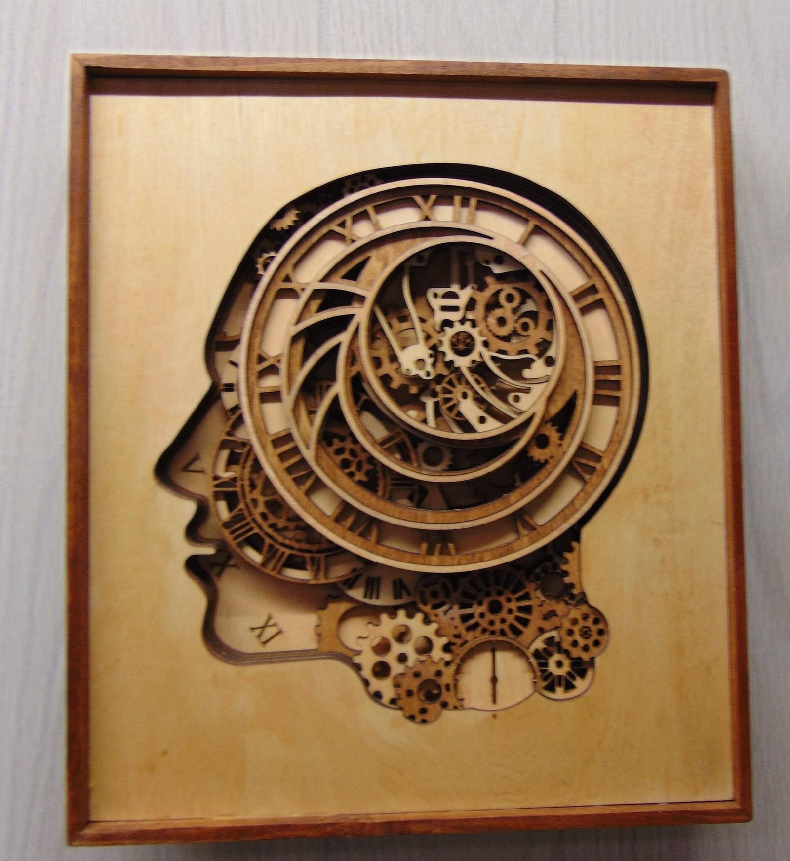 Steampunk Wall Art – Wooden Multilayer Wall Art – Steampunk Layered Mandala – Steampunk Wall Decor – Mandala Face Art – Time Gear Wall Art - Image 8